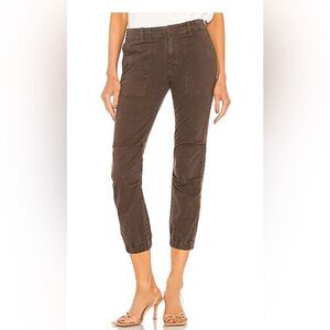 NILI LOTAN Cropped Military Pant in Chocolate Brown